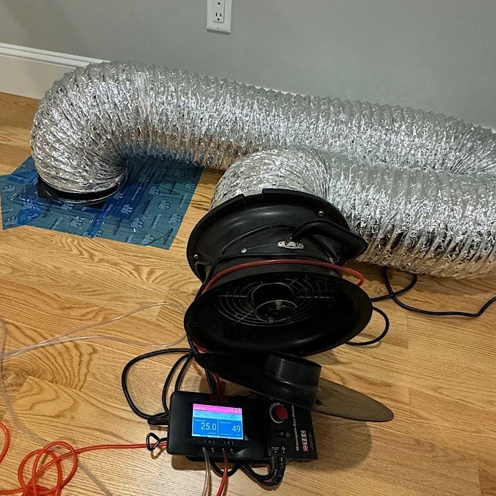 Duct leakage testing in Massachusetts by Home Energy Efficiency Consultants